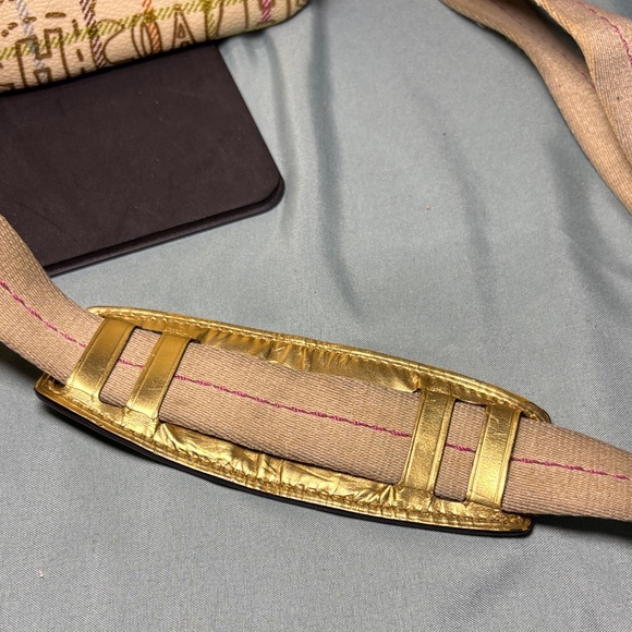 Coach Parker Op Art Swingpack - Gold Metallic Graffiti Logo Crossbody - Picture 3 of 10